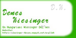 denes wiesinger business card